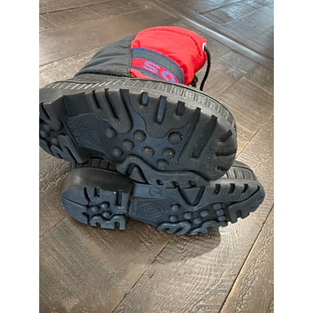 Sorel Winter Boots Toddler 7 Red Black Snow Boots Waterproof Felt Lined
